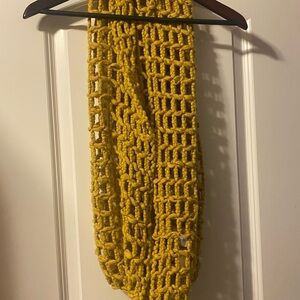 Vibrant Yellow Open-Knit Scarf